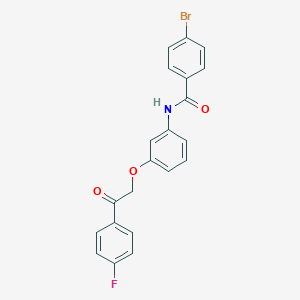molecular formula C21H15BrFNO3 B338618 4-bromo-N-{3-[2-(4-fluorophenyl)-2-oxoethoxy]phenyl}benzamide 