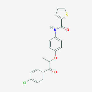 molecular formula C20H16ClNO3S B338619 N-{4-[2-(4-chlorophenyl)-1-methyl-2-oxoethoxy]phenyl}-2-thiophenecarboxamide 
