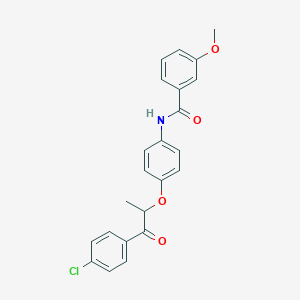 molecular formula C23H20ClNO4 B338620 N-{4-[2-(4-chlorophenyl)-1-methyl-2-oxoethoxy]phenyl}-3-methoxybenzamide 