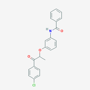molecular formula C22H18ClNO3 B338622 N-{3-[2-(4-chlorophenyl)-1-methyl-2-oxoethoxy]phenyl}benzamide 