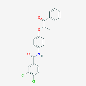 molecular formula C22H17Cl2NO3 B338623 3,4-dichloro-N-[4-(1-methyl-2-oxo-2-phenylethoxy)phenyl]benzamide 