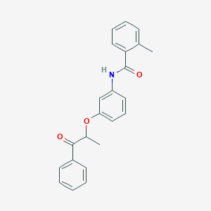 molecular formula C23H21NO3 B338625 2-methyl-N-[3-(1-methyl-2-oxo-2-phenylethoxy)phenyl]benzamide 