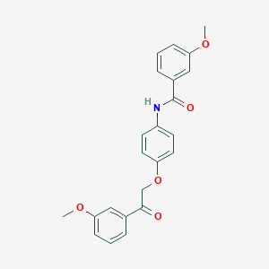 molecular formula C23H21NO5 B338627 3-methoxy-N-{4-[2-(3-methoxyphenyl)-2-oxoethoxy]phenyl}benzamide 