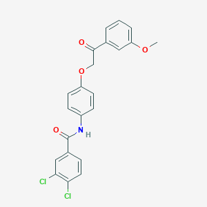 molecular formula C22H17Cl2NO4 B338629 3,4-dichloro-N-{4-[2-(3-methoxyphenyl)-2-oxoethoxy]phenyl}benzamide 
