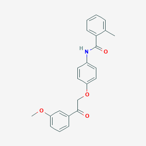 molecular formula C23H21NO4 B338630 N-{4-[2-(3-methoxyphenyl)-2-oxoethoxy]phenyl}-2-methylbenzamide 
