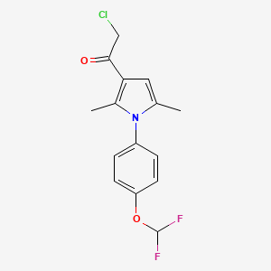 molecular formula C15H14ClF2NO2 B3386308 2-chloro-1-{1-[4-(difluoromethoxy)phenyl]-2,5-dimethyl-1H-pyrrol-3-yl}ethan-1-one CAS No. 725710-57-6