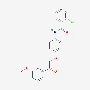 molecular formula C22H18ClNO4 B338631 2-chloro-N-{4-[2-(3-methoxyphenyl)-2-oxoethoxy]phenyl}benzamide 
