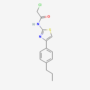 molecular formula C14H15ClN2OS B3386318 2-chloro-N-[4-(4-propylphenyl)-1,3-thiazol-2-yl]acetamide CAS No. 726151-39-9