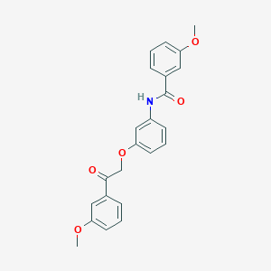 molecular formula C23H21NO5 B338632 3-methoxy-N-{3-[2-(3-methoxyphenyl)-2-oxoethoxy]phenyl}benzamide 