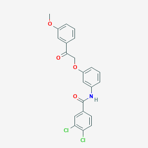 molecular formula C22H17Cl2NO4 B338634 3,4-dichloro-N-{3-[2-(3-methoxyphenyl)-2-oxoethoxy]phenyl}benzamide 