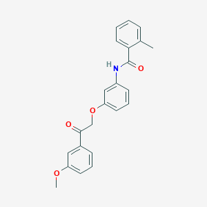 molecular formula C23H21NO4 B338636 N-{3-[2-(3-methoxyphenyl)-2-oxoethoxy]phenyl}-2-methylbenzamide 