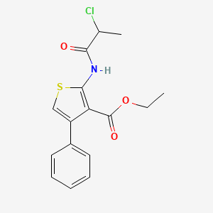 molecular formula C16H16ClNO3S B3386385 Ethyl 2-(2-chloropropanamido)-4-phenylthiophene-3-carboxylate CAS No. 728898-92-8