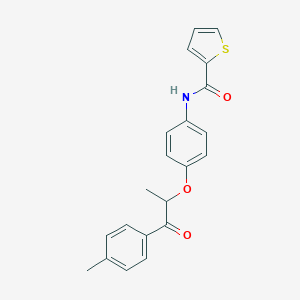molecular formula C21H19NO3S B338639 N-{4-[1-methyl-2-(4-methylphenyl)-2-oxoethoxy]phenyl}-2-thiophenecarboxamide 