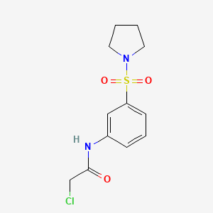 molecular formula C12H15ClN2O3S B3386400 2-chloro-N-[3-(pyrrolidine-1-sulfonyl)phenyl]acetamide CAS No. 729578-92-1