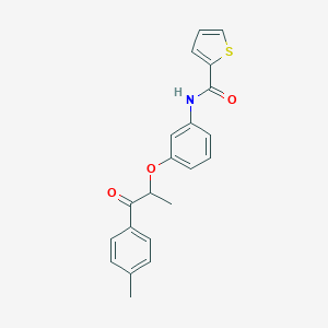 molecular formula C21H19NO3S B338642 N-{3-[1-methyl-2-(4-methylphenyl)-2-oxoethoxy]phenyl}-2-thiophenecarboxamide 