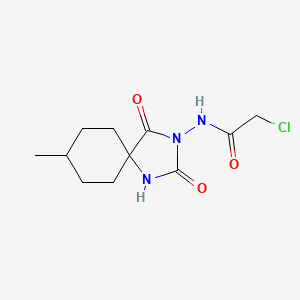 molecular formula C11H16ClN3O3 B3386427 2-chloro-N-{8-methyl-2,4-dioxo-1,3-diazaspiro[4.5]decan-3-yl}acetamide CAS No. 730950-07-9