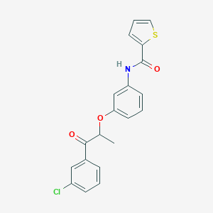 molecular formula C20H16ClNO3S B338644 N-{3-[2-(3-chlorophenyl)-1-methyl-2-oxoethoxy]phenyl}-2-thiophenecarboxamide 