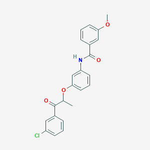 molecular formula C23H20ClNO4 B338645 N-{3-[2-(3-chlorophenyl)-1-methyl-2-oxoethoxy]phenyl}-3-methoxybenzamide 