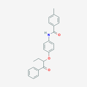 molecular formula C24H23NO3 B338647 N-[4-(1-benzoylpropoxy)phenyl]-4-methylbenzamide 