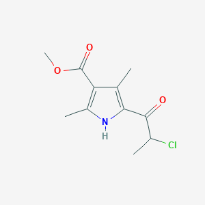 molecular formula C11H14ClNO3 B3386472 methyl 5-(2-chloropropanoyl)-2,4-dimethyl-1H-pyrrole-3-carboxylate CAS No. 731815-67-1