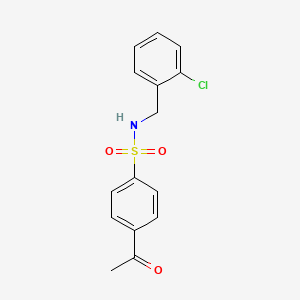 molecular formula C15H14ClNO3S B3386483 4-acetyl-N-[(2-chlorophenyl)methyl]benzene-1-sulfonamide CAS No. 732291-49-5