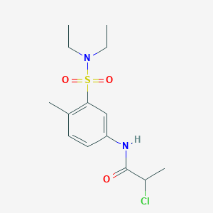 molecular formula C14H21ClN2O3S B3386508 2-chloro-N-[3-(diethylsulfamoyl)-4-methylphenyl]propanamide CAS No. 733759-45-0
