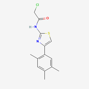 molecular formula C14H15ClN2OS B3386509 2-chloro-N-[4-(2,4,5-trimethylphenyl)-1,3-thiazol-2-yl]acetamide CAS No. 733796-12-8