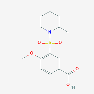 molecular formula C14H19NO5S B3386542 4-Methoxy-3-[(2-methylpiperidin-1-yl)sulfonyl]benzoic acid CAS No. 735305-60-9