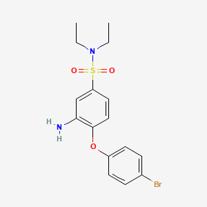 molecular formula C16H19BrN2O3S B3386556 3-amino-4-(4-bromophenoxy)-N,N-diethylbenzene-1-sulfonamide CAS No. 735322-73-3