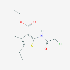 molecular formula C12H16ClNO3S B3386569 Ethyl 2-(2-chloroacetamido)-5-ethyl-4-methylthiophene-3-carboxylate CAS No. 736960-62-6
