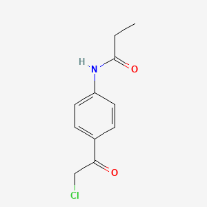 molecular formula C11H12ClNO2 B3386577 N-[4-(2-chloroacetyl)phenyl]propanamide CAS No. 736977-51-8