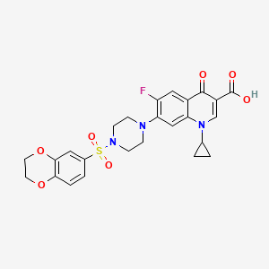molecular formula C25H24FN3O7S B3386621 1-Cyclopropyl-7-[4-(2,3-dihydro-1,4-benzodioxin-6-ylsulfonyl)-1-piperazinyl]-6-fluoro-4-oxo-3-quinolinecarboxylic acid CAS No. 743441-94-3