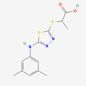 molecular formula C13H15N3O2S2 B3386630 2-({5-[(3,5-Dimethylphenyl)amino]-1,3,4-thiadiazol-2-yl}sulfanyl)propanoic acid CAS No. 743457-06-9