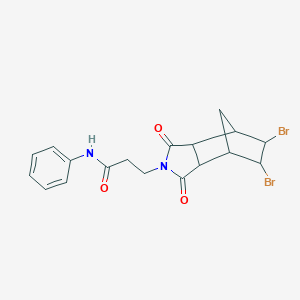 molecular formula C18H18Br2N2O3 B338665 3-(5,6-dibromo-1,3-dioxooctahydro-2H-4,7-methanoisoindol-2-yl)-N-phenylpropanamide 