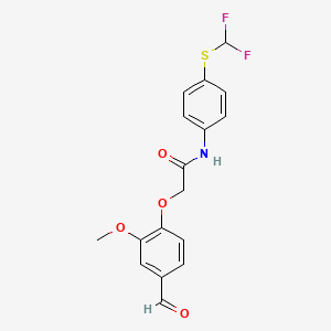 molecular formula C17H15F2NO4S B3386691 N-(4-Difluoromethylsulfanyl-phenyl)-2-(4-formyl-2-methoxy-phenoxy)-acetamide CAS No. 748776-66-1