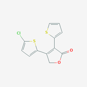 molecular formula C12H7ClO2S2 B3386695 4-(5-氯噻吩-2-基)-3-(噻吩-2-基)-2,5-二氢呋喃-2-酮 CAS No. 748778-73-6