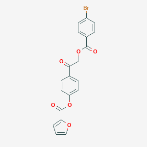 molecular formula C20H13BrO6 B338670 4-{2-[(4-Bromobenzoyl)oxy]acetyl}phenyl 2-furoate 