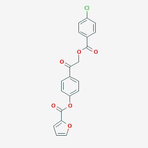 molecular formula C20H13ClO6 B338672 4-{2-[(4-Chlorobenzoyl)oxy]acetyl}phenyl 2-furoate 