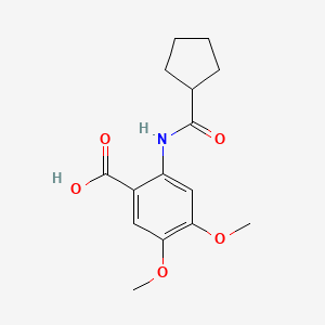 molecular formula C15H19NO5 B3386726 2-Cyclopentaneamido-4,5-dimethoxybenzoic acid CAS No. 749920-66-9