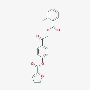 molecular formula C21H16O6 B338674 4-{2-[(2-Methylbenzoyl)oxy]acetyl}phenyl 2-furoate 