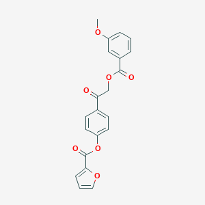 molecular formula C21H16O7 B338677 4-{2-[(3-Methoxybenzoyl)oxy]acetyl}phenyl 2-furoate 