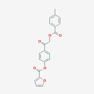 molecular formula C21H16O6 B338678 4-{2-[(4-Methylbenzoyl)oxy]acetyl}phenyl 2-furoate 