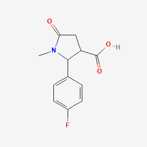 molecular formula C12H12FNO3 B3386783 2-(4-Fluorophenyl)-1-methyl-5-oxopyrrolidine-3-carboxylic acid CAS No. 75810-53-6