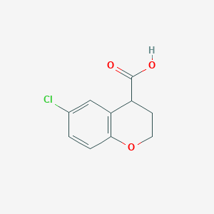 molecular formula C10H9ClO3 B3386848 6-chloro-3,4-dihydro-2H-1-benzopyran-4-carboxylic acid CAS No. 76301-94-5