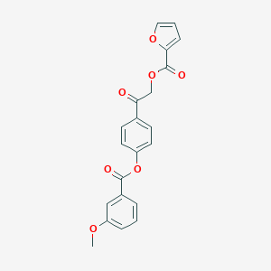 molecular formula C21H16O7 B338685 2-{4-[(3-Methoxybenzoyl)oxy]phenyl}-2-oxoethyl 2-furoate 