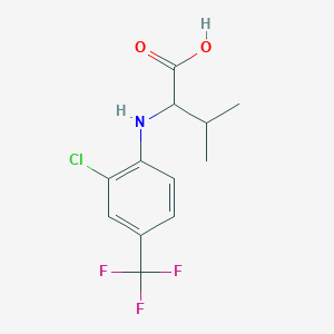 molecular formula C12H13ClF3NO2 B3386851 2-{[2-Chloro-4-(trifluoromethyl)phenyl]amino}-3-methylbutanoic acid CAS No. 76338-73-3