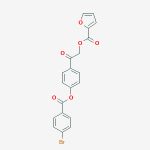 molecular formula C20H13BrO6 B338687 2-{4-[(4-Bromobenzoyl)oxy]phenyl}-2-oxoethyl 2-furoate 