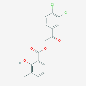 molecular formula C16H12Cl2O4 B338692 2-(3,4-Dichlorophenyl)-2-oxoethyl 2-hydroxy-3-methylbenzoate 