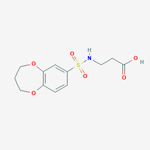 molecular formula C12H15NO6S B3386928 3-(3,4-dihydro-2H-1,5-benzodioxepine-7-sulfonamido)propanoic acid CAS No. 775314-99-3