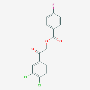 molecular formula C15H9Cl2FO3 B338693 2-(3,4-Dichlorophenyl)-2-oxoethyl 4-fluorobenzoate 
